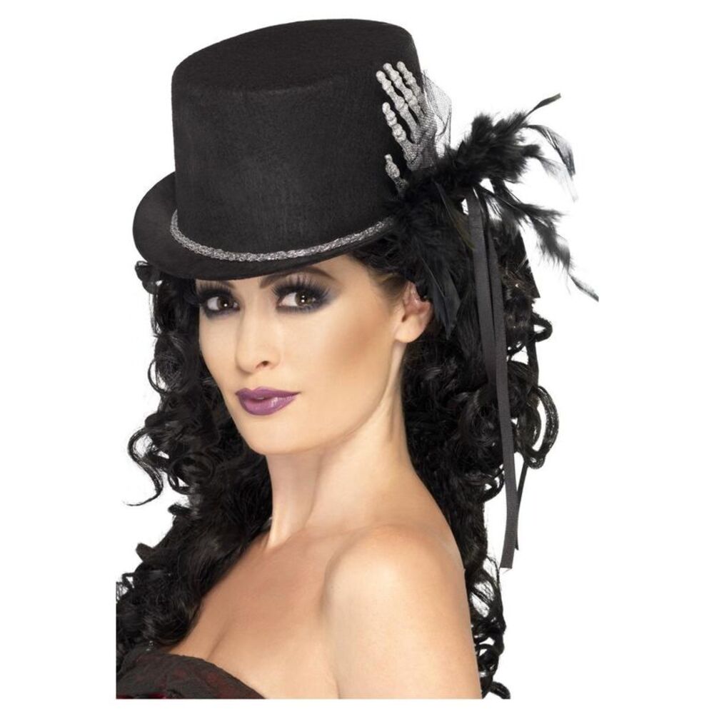 Smiffys Womens/Ladies Skeleton Hand Costume Hat / Black/Silver